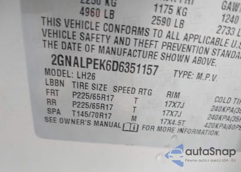 2013 Chevrolet Equinox 2Lt z USA, uszkodzony, nr VIN 2GNALPEK6D6351157